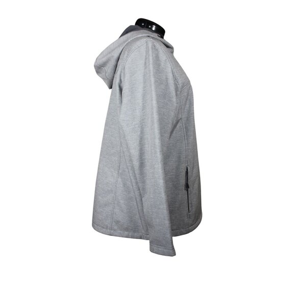 New Balance women's gray fleece lined full zip hooded softshell jacket 1X - Picture 4 of 11